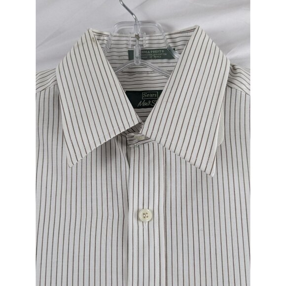 Vintage Sears Men’s Store Striped Dress Shirt 16-34/35 Long Sleeve Perma-Prest - Picture 8 of 14